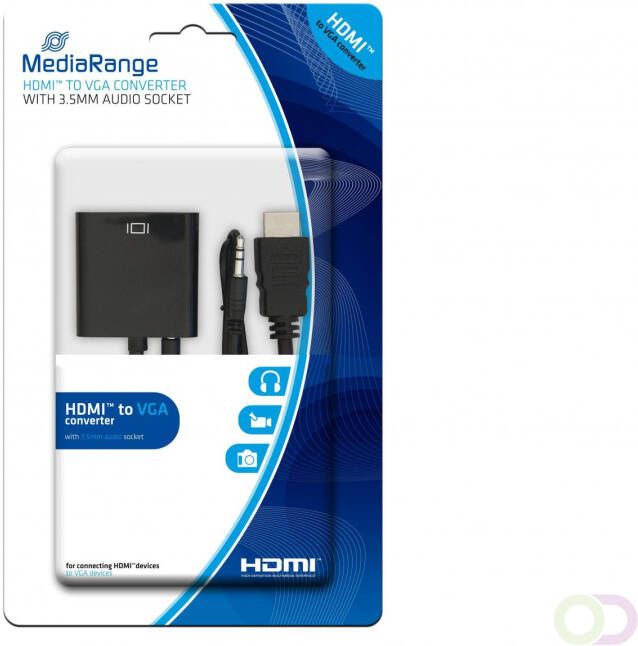 MediaRange HDMIâ¢ naar VGA converter met 3 5 mm audio-aansluiting zwart